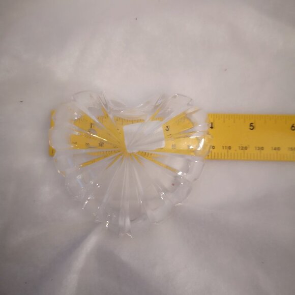 Vintage Mikasa Ribbed Glass Romantic Jewel Heart Dish - Picture 4 of 5